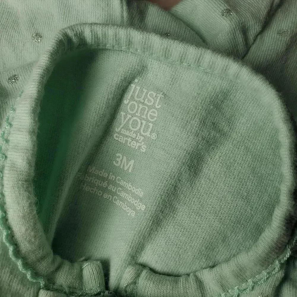 Just One You by Carter's Baby Girls Bodysuit Sleeper PJs Size 3M Mint Green